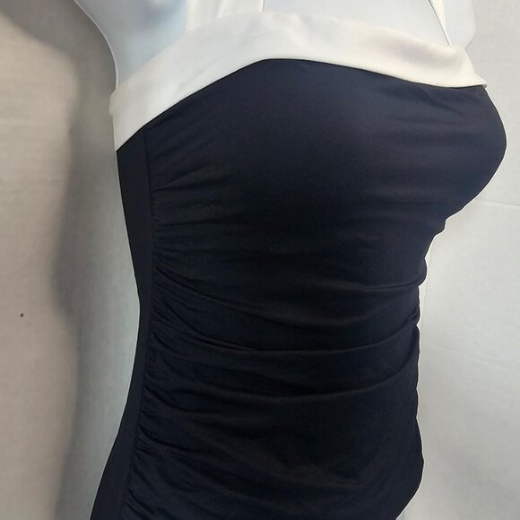 Lauren Ralph Lauren Bel Air One-Piece Swimsuit BLK/WHT SZ 6 W/TUMMY CONTROL - Picture 4 of 8